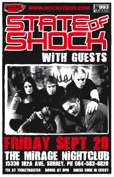 Live in Concert!: State Of Shock @ Mirage Nightclub Sep 28 2007 - May 6th @ Mirage Nightclub