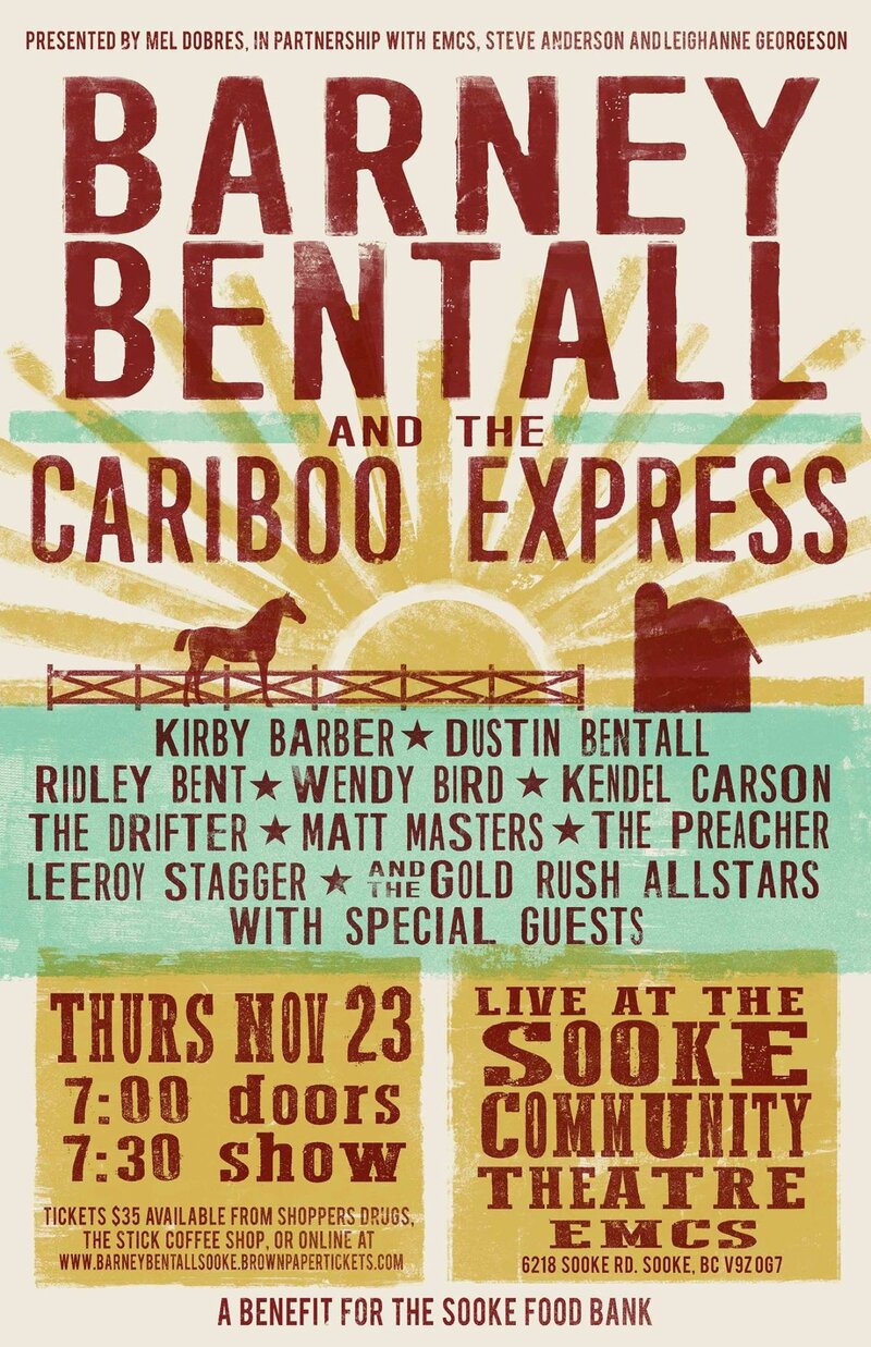 Barney Bentall and the Cariboo Express: Barney Bentall and the Cariboo Express @ Edward Milne Community School  Nov 23 2017 - May 1st @ Edward Milne Community School 