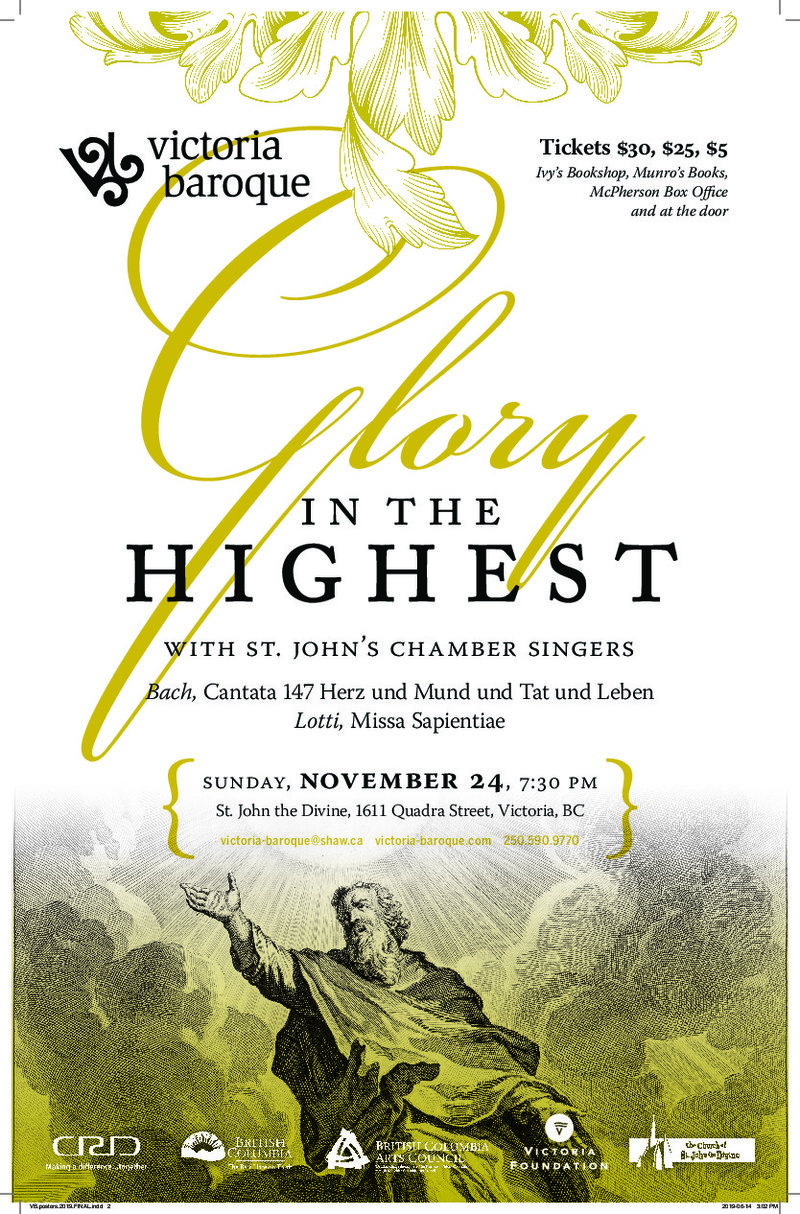 Glory in the Highest: Victoria Baroque, St. John's Chamber Singers @ St. John The Divine Nov 24 2019 - May 6th @ St. John The Divine