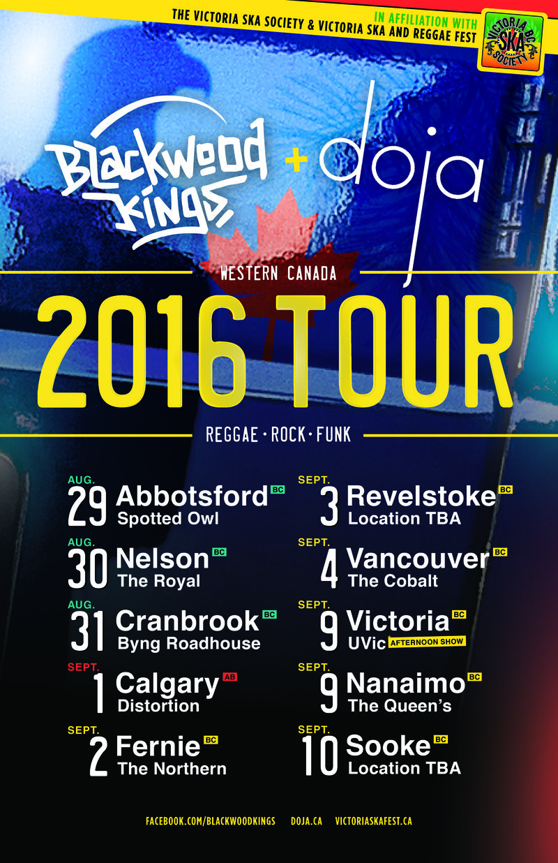 WESTERN CANADIAN TOUR FOR BLACKWOOD KINGS & DOJA - AUGUST 29 - SEPTEMBER 10: Blackwood Kings, Doja @ Various - Sep 09, 2016