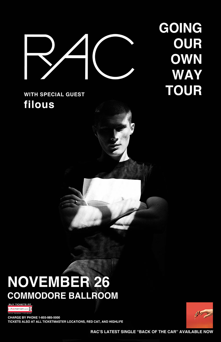 RAC, filous @ The Commodore Ballroom Nov 26 2015 - May 7th @ The Commodore Ballroom