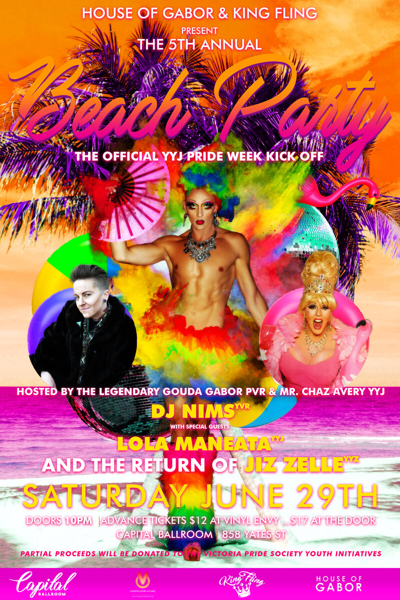Beach Party 2019: Official Pride Week Kickoff!: Gouda Gabor, Chaz Avery , Jizzelle, Lola Maneata @ Capital Ballroom Jun 29 2019 - Jun 8th @ Capital Ballroom