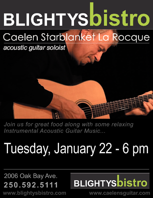 Blighty's Bistro: Caelen Starblanket La Rocque (Acoustic Guitar Soloist) @ Blighty's Bistro - Jan 22, 2013