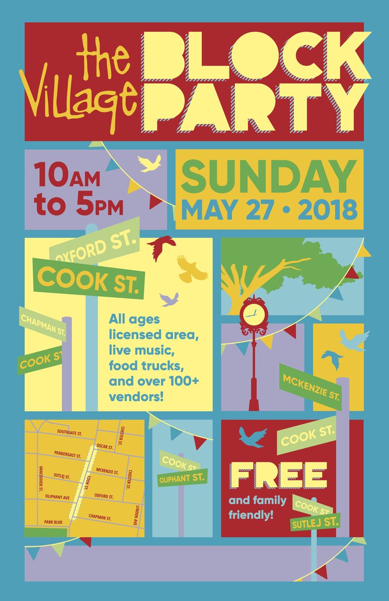 The Village Block Party: The Electric Timber Company , LOVECoast @ Cook Street Village May 27 2018 - May 6th @ Cook Street Village