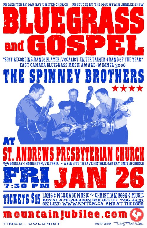 BLUEGRASS & GOSPEL: The Spinney Brothers @ St. Andrews Presbyterian Church Jan 26 2007 - May 6th @ St. Andrews Presbyterian Church