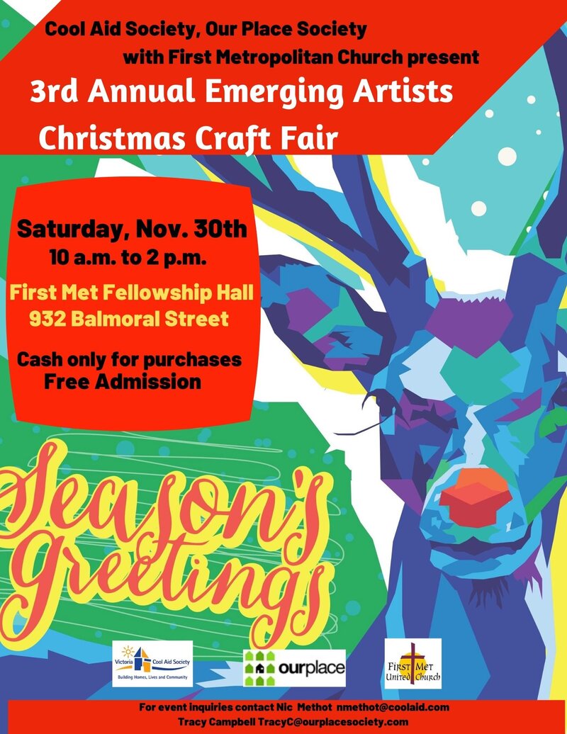 3rd Annual Emerging Artists Christmas Craft Fair @ United Commons (First Metropolitan United Church) Nov 30 2019 - May 6th @ United Commons (First Metropolitan United Church)