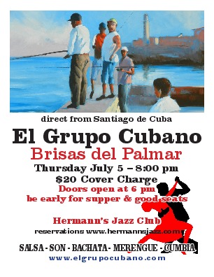 El Grupo Cubano, direct from Saniago de Cuba: Brisas del Palmar @ Hermann's Jazz Club Jul 5 2018 - Jun 5th @ Hermann's Jazz Club