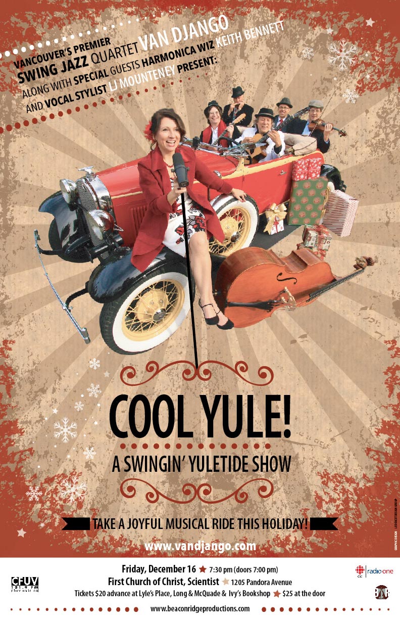 Cool Yule! A Gypsy Jazz Christmas with Van Django, Keith Bennett and L.J. Mounteney: Van Django, Keith Bennett, LJ Mounteney @ First Church of Christ, Scientist Dec 16 2016 - May 6th @ First Church of Christ, Scientist
