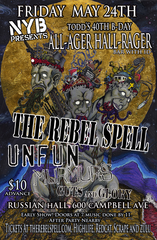 The Rebel Spell, Unfun, MURMURS, Guts and Glory @ The Russian Hall - May 24, 2013