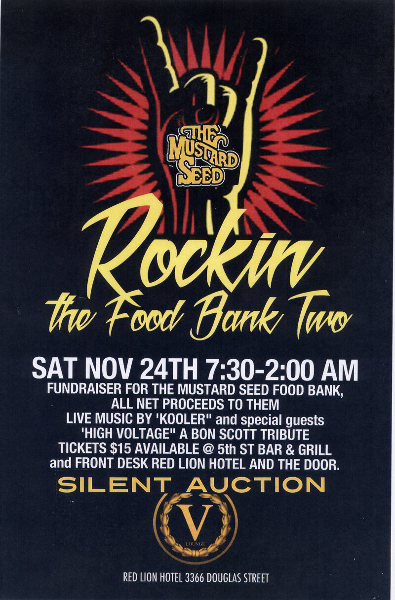 Rockin' The Food Bank II: Kooler, High Voltage @ V-lounge Nov 24 2018 - May 5th @ V-lounge