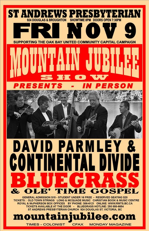 Authentic BLUEGRASS Fashioned The Old Way!: David Parmley & Continental Divide @ St. Andrews Presbyterian Church Nov 9 2007 - May 6th @ St. Andrews Presbyterian Church