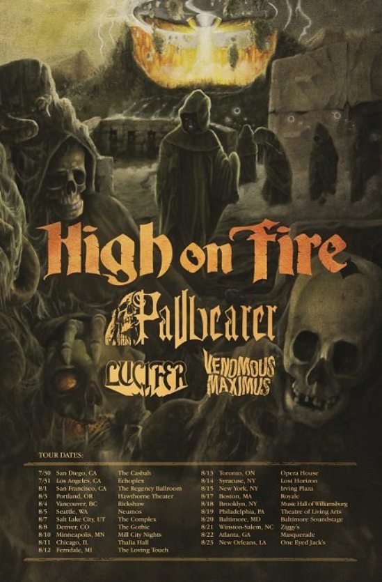High on Fire, Pallbearer, Lucifer, Venomous Maximus @ Rickshaw Theatre Aug 4 2015 - May 12th @ Rickshaw Theatre