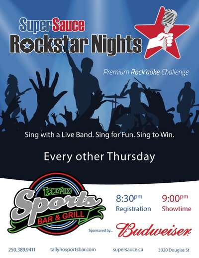 SuperSauce Rockstar Nights Live at the Tally-Ho!  Karaoke with a Live Band! @ Tally Ho Sports Bar and Grill - Jul 23, 2015
