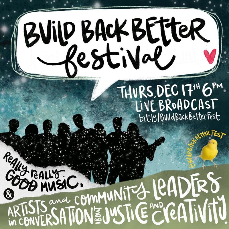 Build Back Better Festival: Tonye Aganaba, Kin Balam, Ostwelve , Desiree Dawson, Kimmortal, Buckman Coe, Charlie Kerr  (Hotel Mira), Anjali Appadurai and Rup Sidhu  (Aluma Sound), Corrina Keeling @ Guilt & Co. Dec 17 2020 - May 6th @ Guilt & Co.