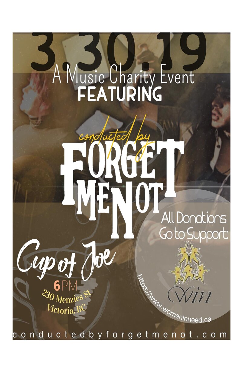 A Music Charity Event!: Conducted by Forget Me Not @ cup of joe Mar 30 2019 - May 9th @ cup of joe