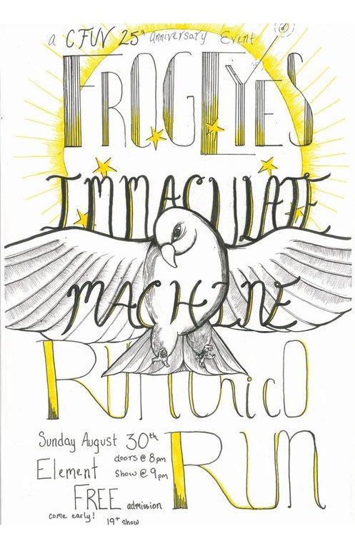 A CFUV 25th Anniversary Event: Frog Eyes, Immaculate Machine, Run Chico Run @ Element Dec 31 1969 - May 8th @ Element