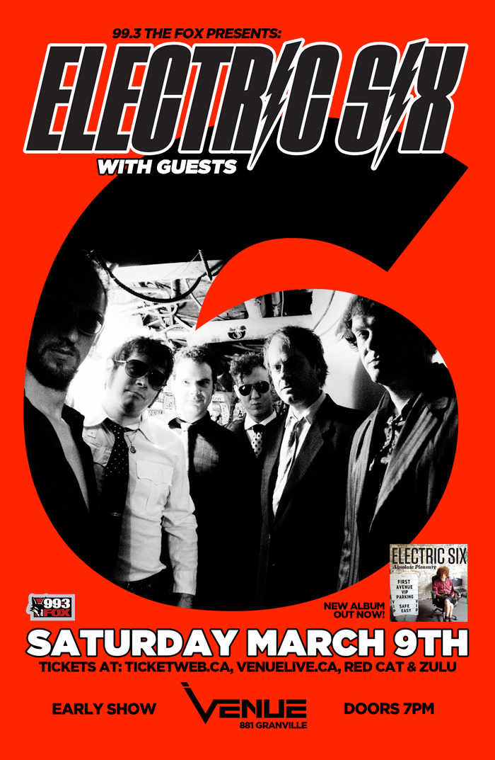 Electric Six @ TBA Mar 9 2013 - May 6th @ TBA