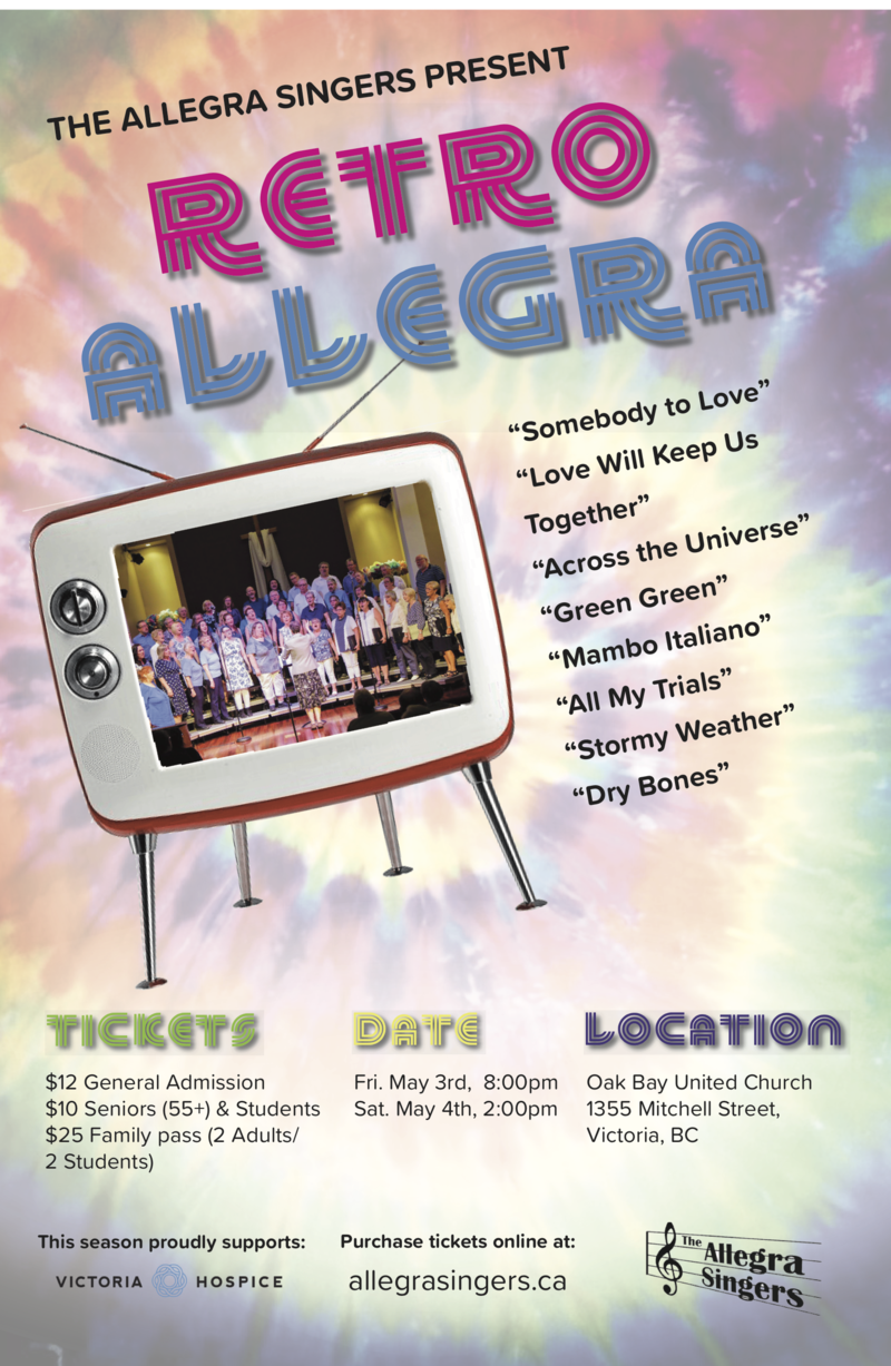 Allegra Singers Spring Concert: Allegra Singers @ Oak Bay United Church May 3 2019 - May 7th @ Oak Bay United Church