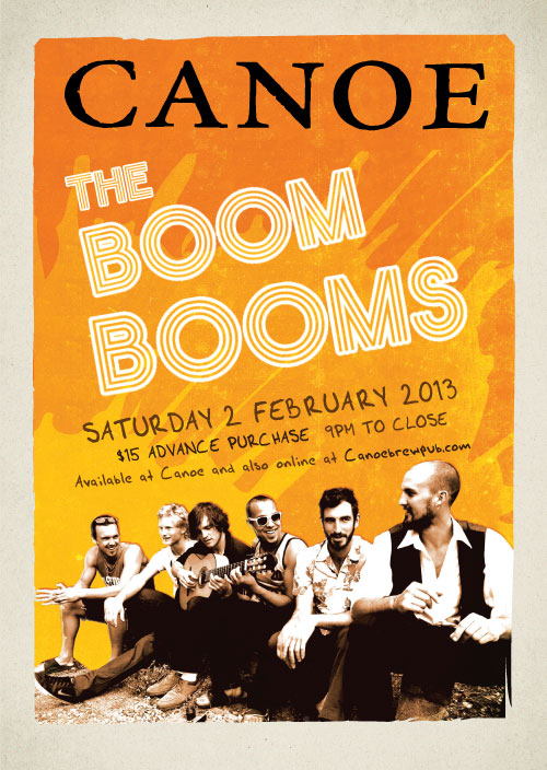 The Boom Booms @ Canoe Brewpub Feb 2 2013 - Apr 30th @ Canoe Brewpub