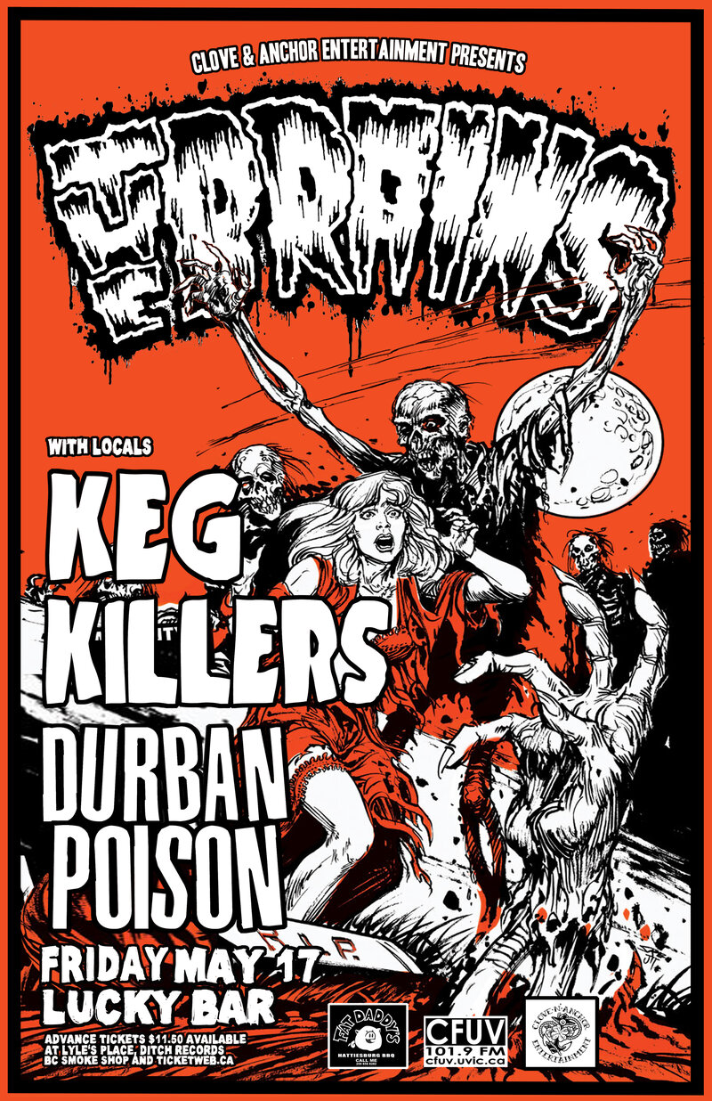 The Brains: Monster Within Tour: The Brains, The Keg Killers, Durban Poison @ Lucky Bar May 17 2013 - May 7th @ Lucky Bar
