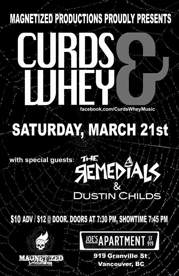 Curds & Whey, The Remedials, DUSTIN CHILDS @ Joe's Apartment Mar 21 2015 - May 6th @ Joe's Apartment