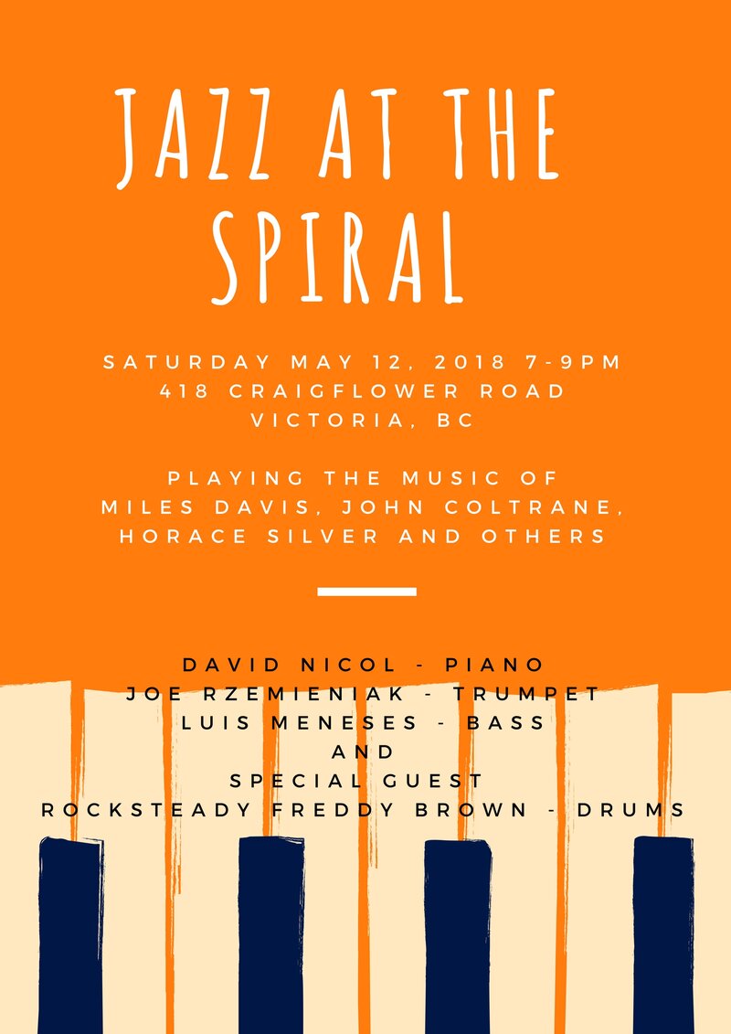 Jazz at the Spiral @ Spiral Cafe May 12 2018 - Jun 4th @ Spiral Cafe