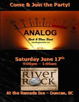 Analog @ River Rock Bar & Grill Jun 17 2017 - May 7th @ River Rock Bar & Grill