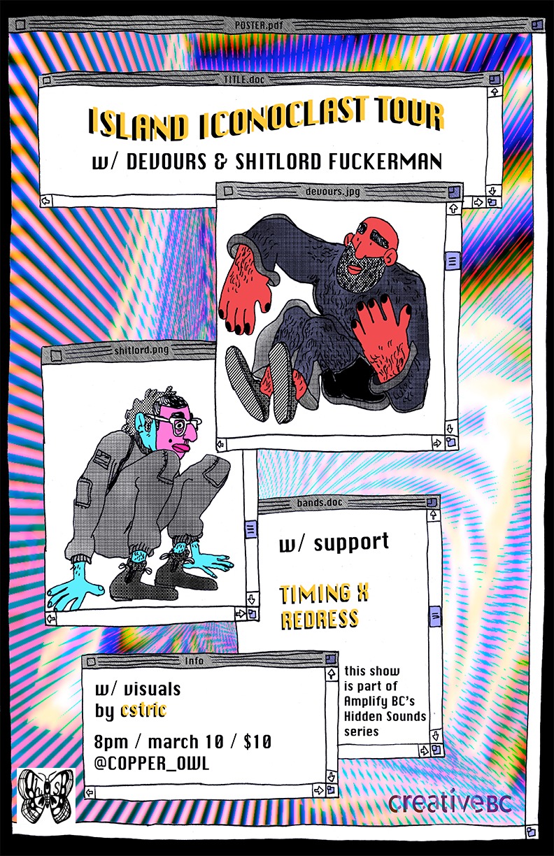 ISLAND ICONOCLAST TOUR featuring: DEVOURS, Shitlord Fuckerman , Redress, Timing X @ Copper Owl Mar 10 2019 - May 8th @ Copper Owl
