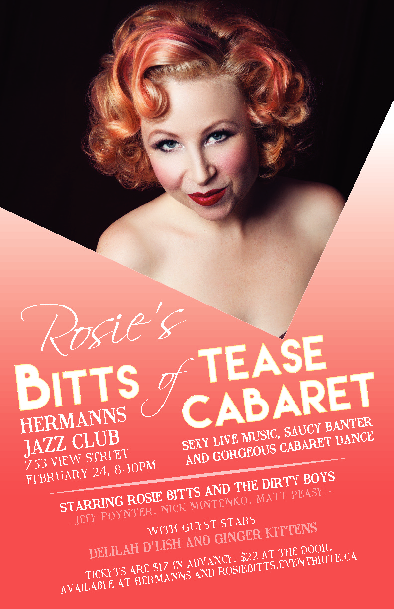 Tease Cabaret: Miss Rosie Bitts @ Hermann's Jazz Club Feb 24 2016 - May 9th @ Hermann's Jazz Club