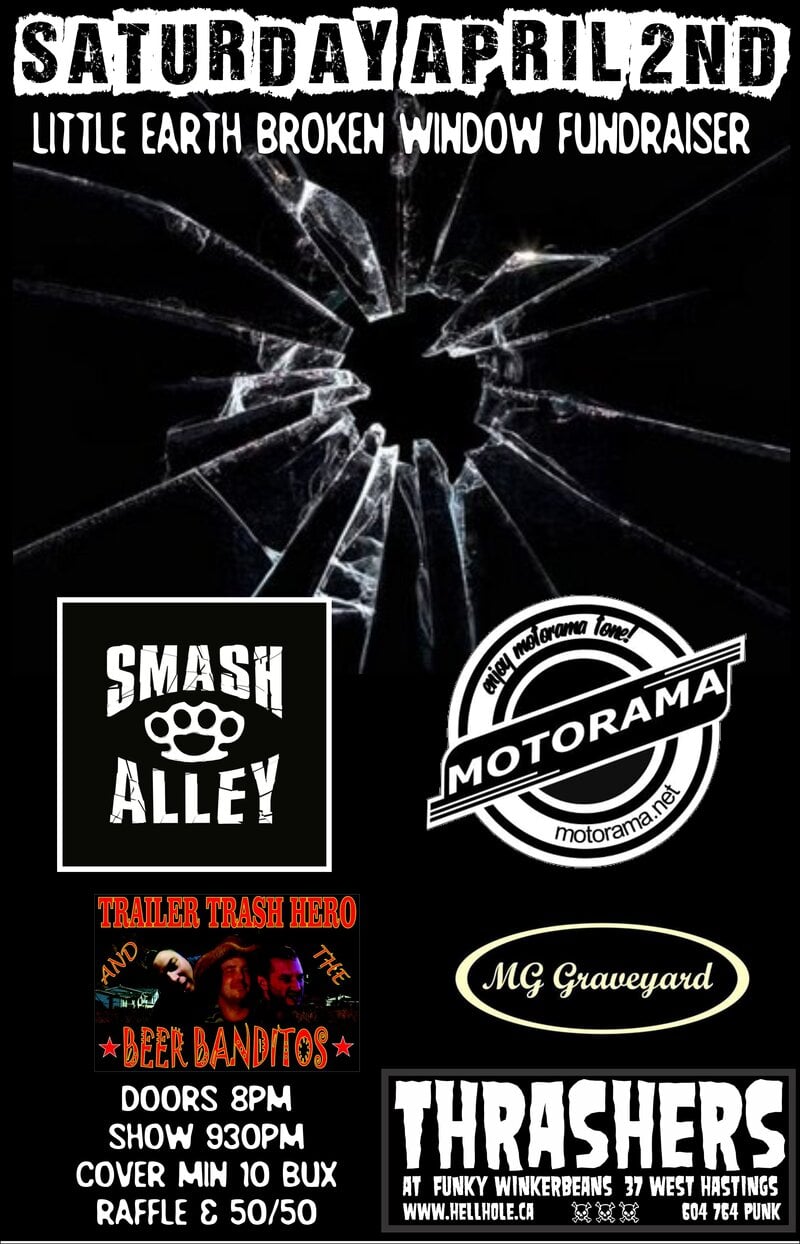 Smash Alley, Motorama, Trailer Trash Hero & The Beer Banditos, MG Graveyard @ Funky Winker Beans Apr 2 2016 - May 13th @ Funky Winker Beans