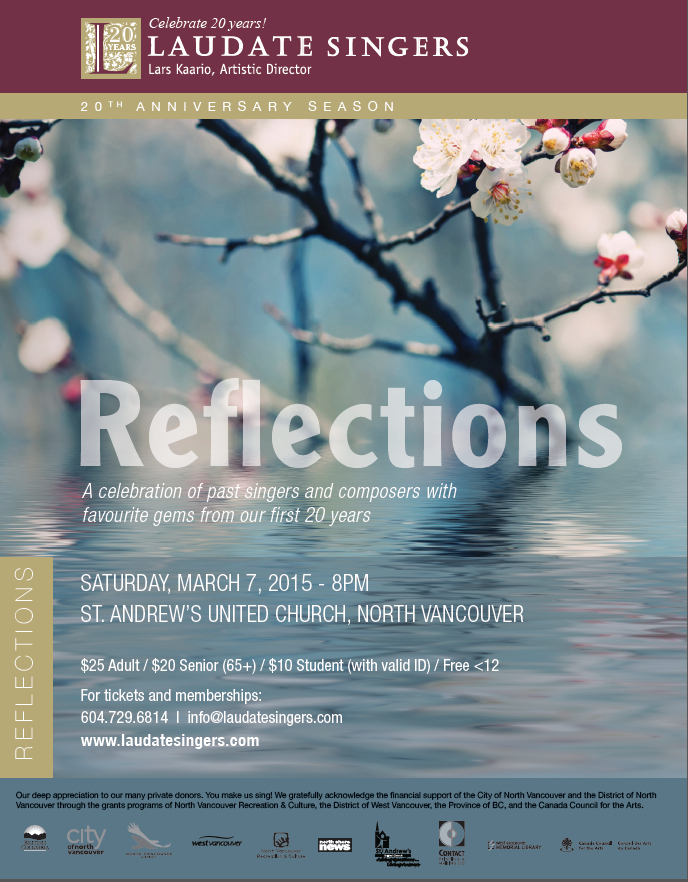 Reflections: Laudate Singers @ St Andrews United Church Mar 7 2015 - May 6th @ St Andrews United Church