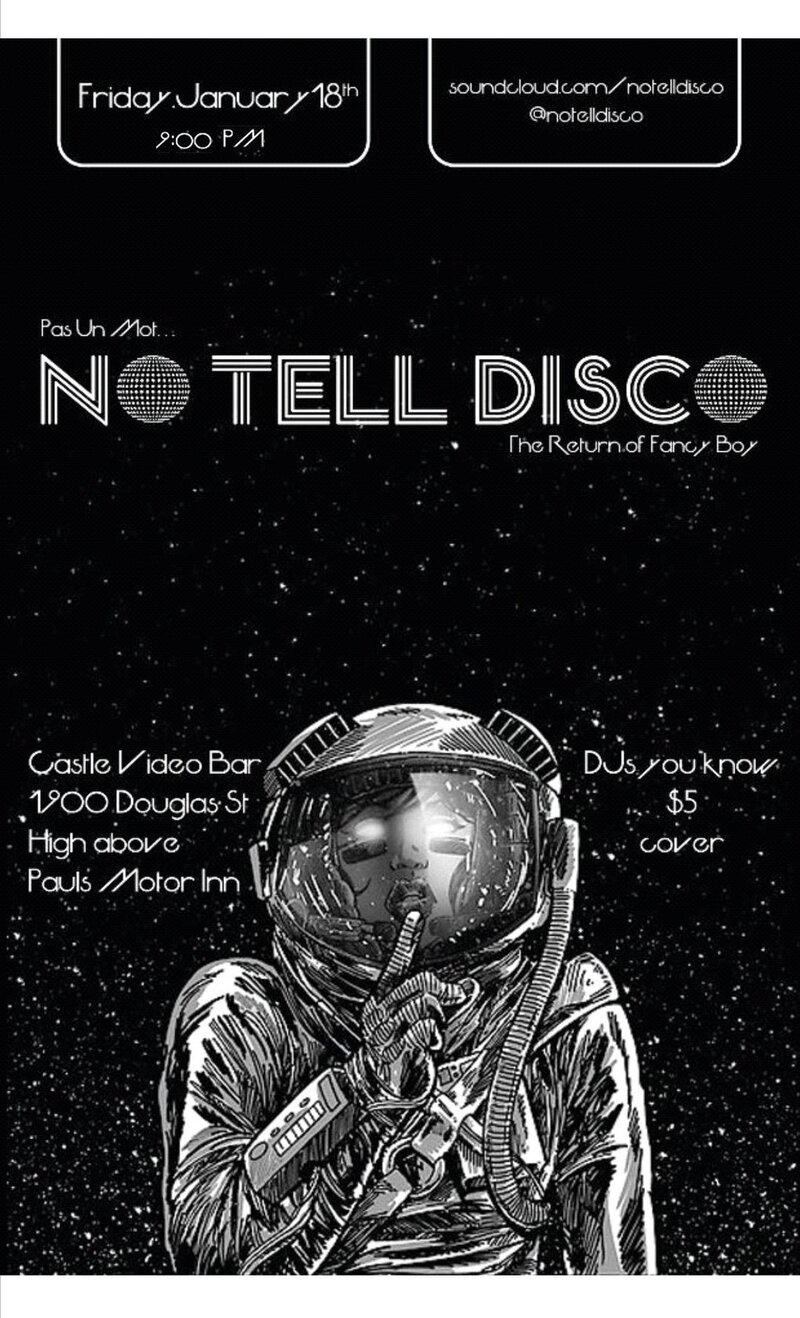 "NO TELL DISCO": 'DJs you know' @ The Castle Video Bar (at Paul's Motor Inn) Jan 18 2013 - May 7th @ The Castle Video Bar (at Paul's Motor Inn)