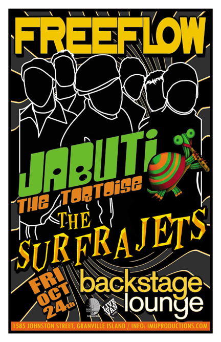 TONIGHT! Get yer groove on!: Freeflow, Jabuti the Tortoise, The Surfrajets @ Backstage Lounge Oct 24 2014 - May 7th @ Backstage Lounge