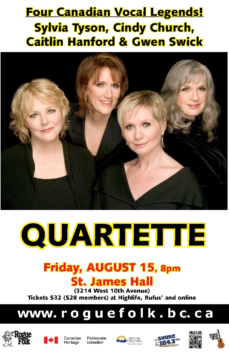 Quartette @ St. James Community Hall Aug 15 2014 - Jun 25th @ St. James Community Hall