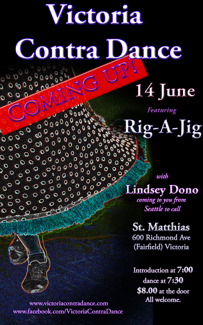 Victoria Contra Dance  (with), Rig-A-Jig, Lindsey Dona  (calling) @ St Matthias Church Jun 14 2014 - May 8th @ St Matthias Church