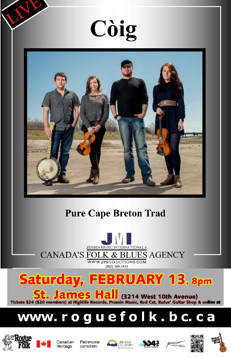 C&ograve;ig @ St. James Community Hall Feb 13 2016 - Jun 23rd @ St. James Community Hall