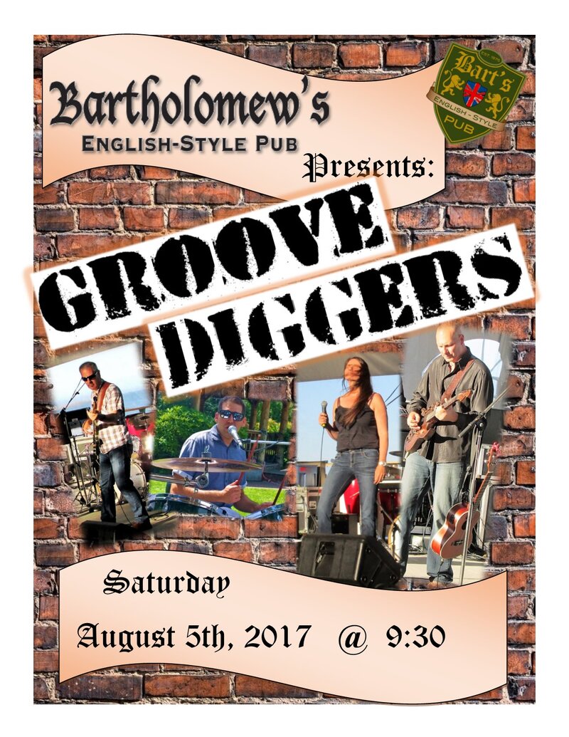 Groove Diggers @ Bartholomew's Pub Aug 5 2017 - May 7th @ Bartholomew's Pub