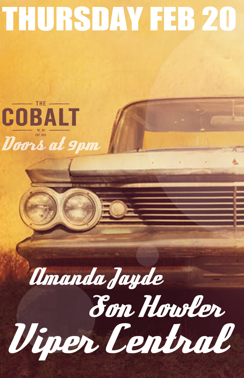 Viper Central, Son Howler, Amanda Jayde @ The Cobalt Feb 20 2014 - May 8th @ The Cobalt