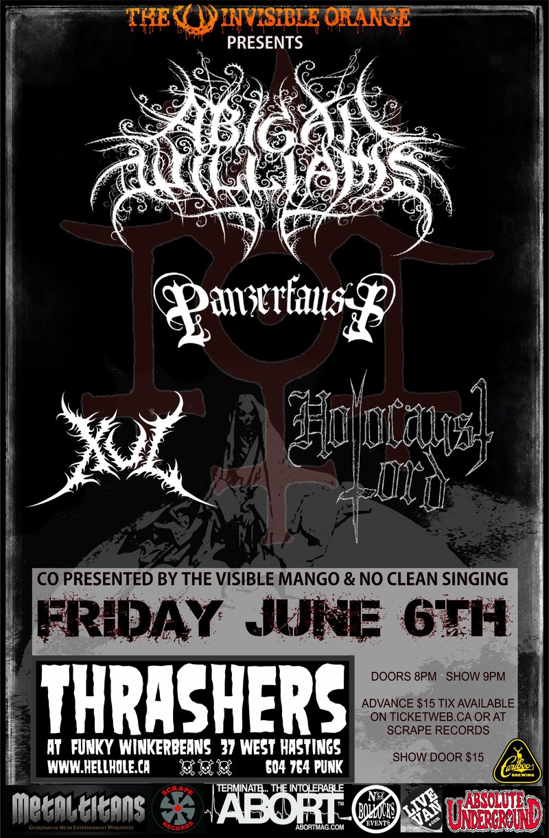 BLACKENED METAL ~~: Abigail Williams, PANZERFAUST, XUL, Holocaust Lord @ Funky Winker Beans Dec 31 1969 - May 5th @ Funky Winker Beans
