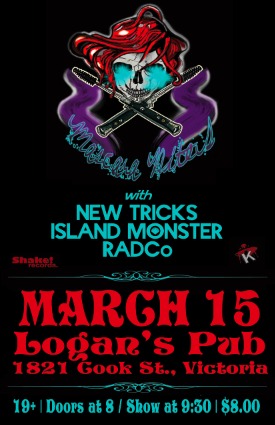 Mascara Nites, New Tricks, Island Monster, RADCO @ Logan's Pub Mar 15 2013 - May 7th @ Logan's Pub