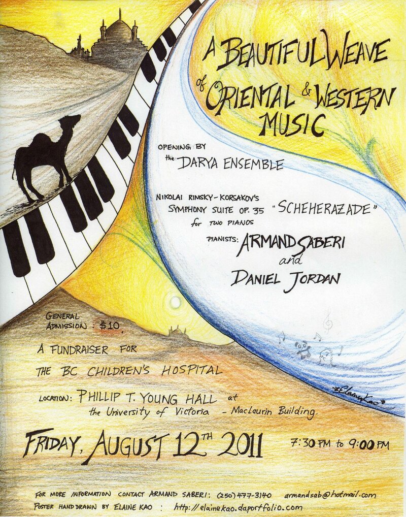A beautiful Weave of Western and Oriental Music: Daniel Jordan, Armand Saberi, Darya Ensemble @ Phillip T. Young Recital Hall (Uvic) Aug 12 2011 - Jun 8th @ Phillip T. Young Recital Hall (Uvic)