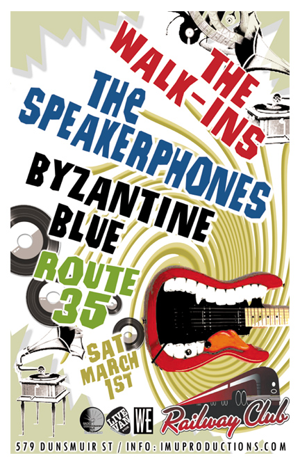 The Walk-Ins, BYZANTINE BLUE, The Speakerphones, Route 35 @ Railway Club Mar 1 2014 - May 16th @ Railway Club