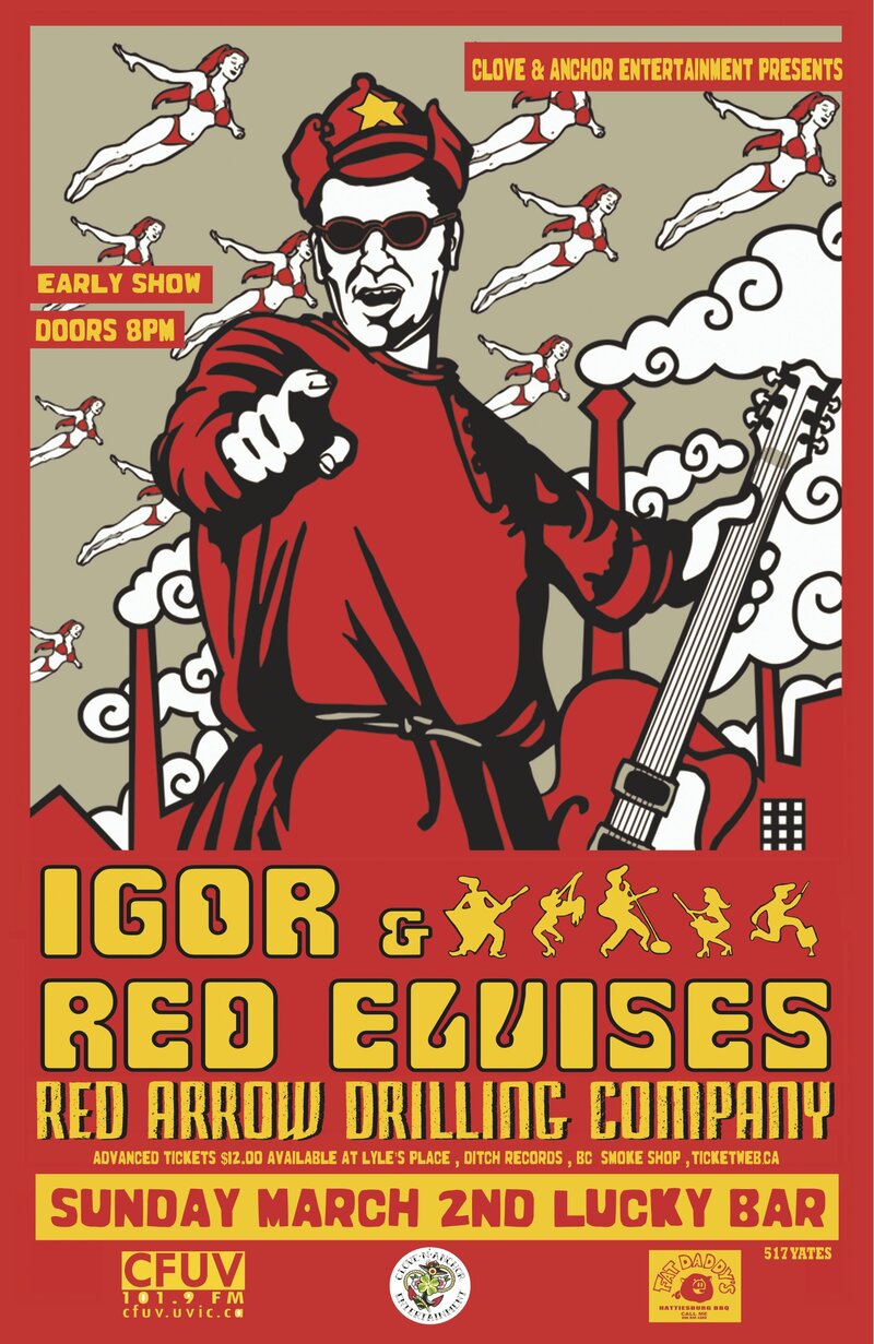 Igor & Red Elvises, RADCO @ Lucky Bar Mar 2 2014 - May 6th @ Lucky Bar