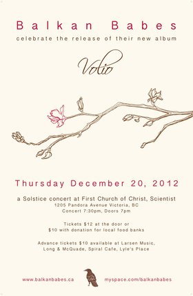 Solstice CD Release Celebration!: Balkan Babes @ First Church of Christ, Scientist Dec 20 2012 - May 6th @ First Church of Christ, Scientist