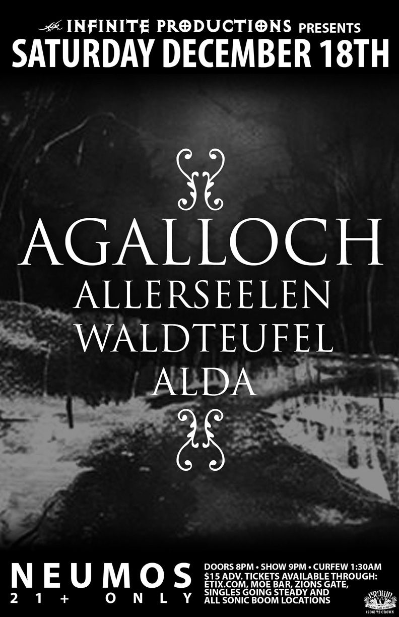Agalloch, Allerseelen, Alda @ Neumos Dec 18 2010 - May 22nd @ Neumos