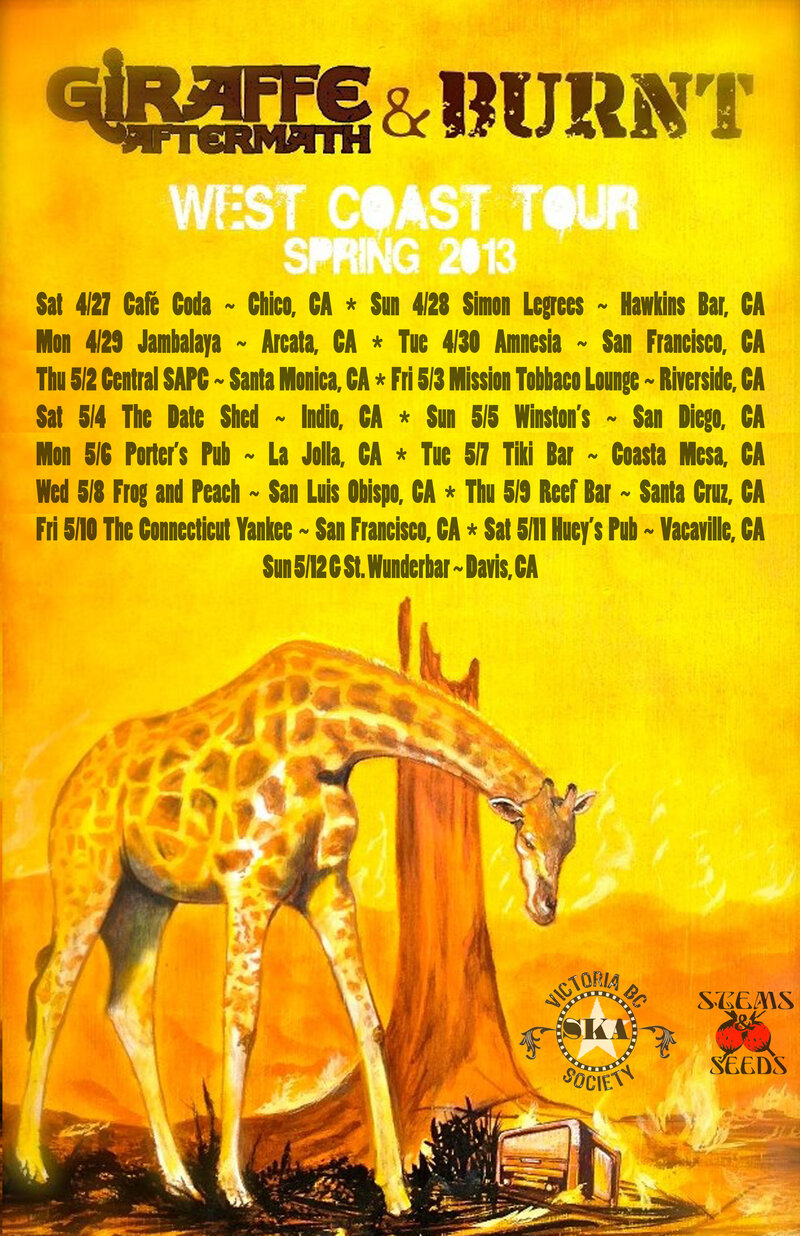GIRAFFE AFTERMATH & BURNT WESTCOAST TOUR SPRINT 2013: Giraffe Aftermath, Burnt @ Connecticut Yankee - May 10, 2013