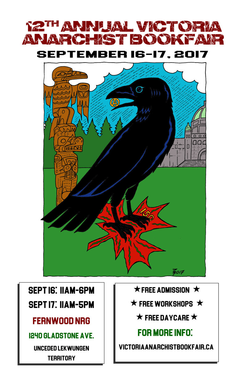 Victoria Anarchist Bookfair 12th Annual @ Fernwood (NRG) Community Centre Sep 16 2017 - Jun 12th @ Fernwood (NRG) Community Centre