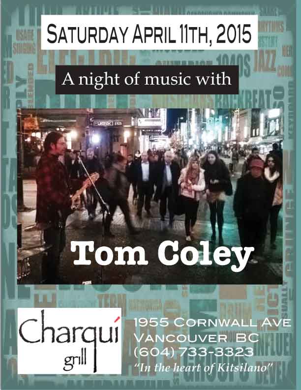 Tom Coley @ Charqui Grill Apr 11 2015 - May 6th @ Charqui Grill