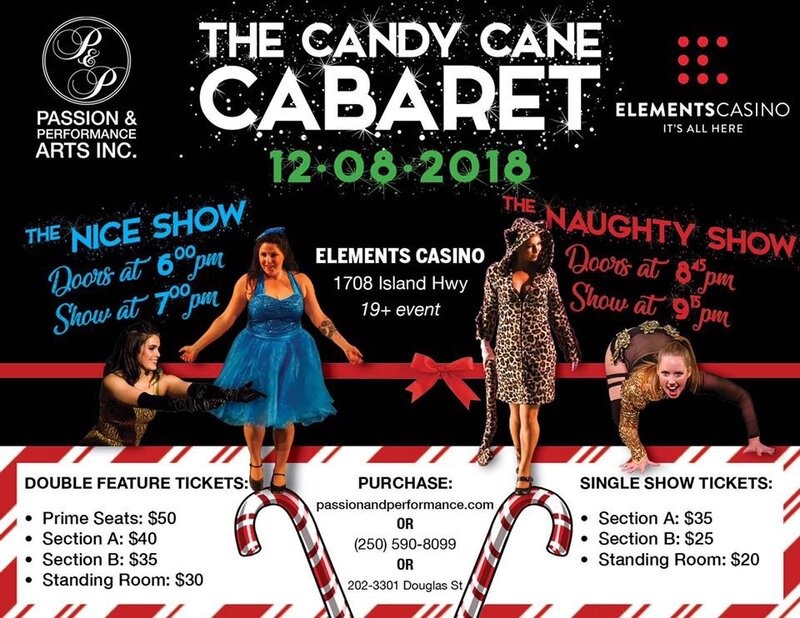 The Candy Cane Cabaret: Nice or Naughty Double Feature @ Elements Casino - Victoria - Nov 08, 2018