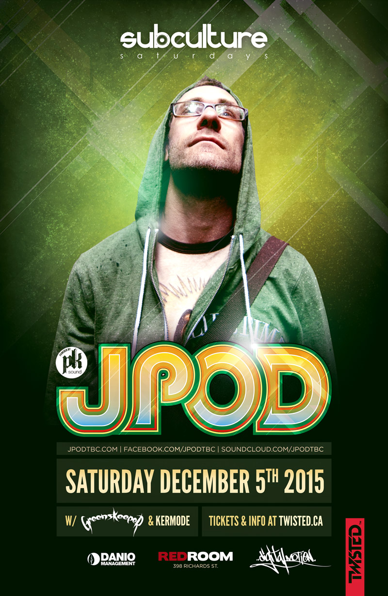 SUBculture Saturday's Feat: JPOD, GREENSKEEPER, KERMODE @ The Red Room Dec 5 2015 - May 6th @ The Red Room